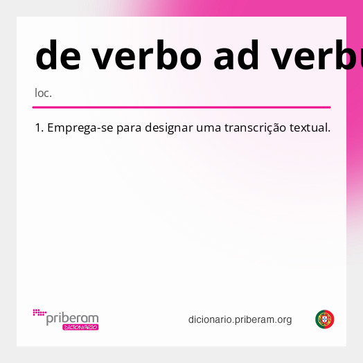 Significado de de verbo ad verbum